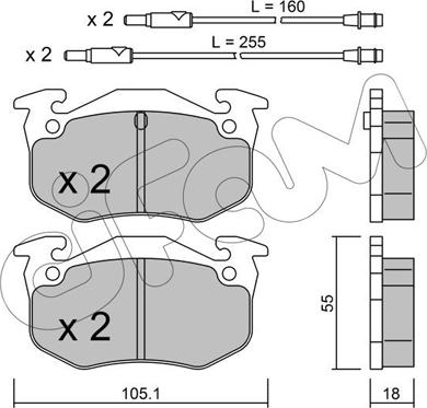 Cifam 822-036-0 - Тормозные колодки, дисковые, комплект autospares.lv