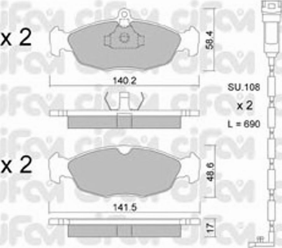 Cifam 822-077-0K - Тормозные колодки, дисковые, комплект autospares.lv