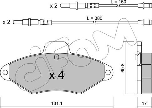 Cifam 822-144-0 - Тормозные колодки, дисковые, комплект autospares.lv