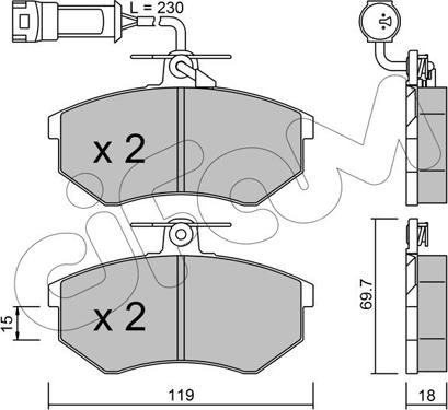 Cifam 822-148-4 - Тормозные колодки, дисковые, комплект autospares.lv