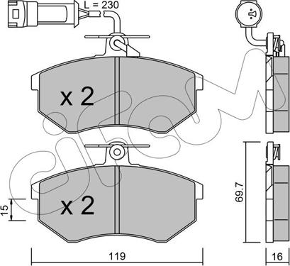 Cifam 822-148-3 - Тормозные колодки, дисковые, комплект autospares.lv