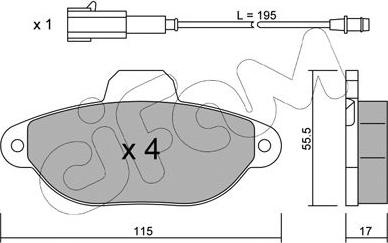 Cifam 822-159-2 - Тормозные колодки, дисковые, комплект autospares.lv