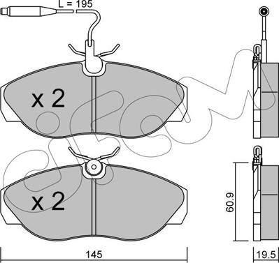 Cifam 822-154-0 - Тормозные колодки, дисковые, комплект autospares.lv