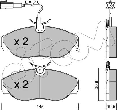 Cifam 822-154-1 - Тормозные колодки, дисковые, комплект autospares.lv