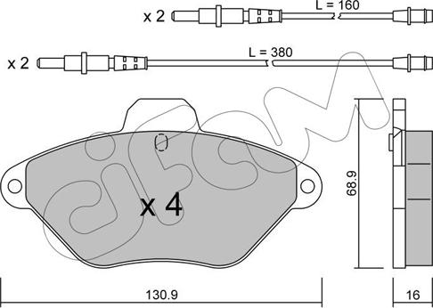 Cifam 822-157-0 - Тормозные колодки, дисковые, комплект autospares.lv