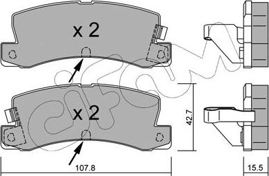 Cifam 822-161-2 - Тормозные колодки, дисковые, комплект autospares.lv