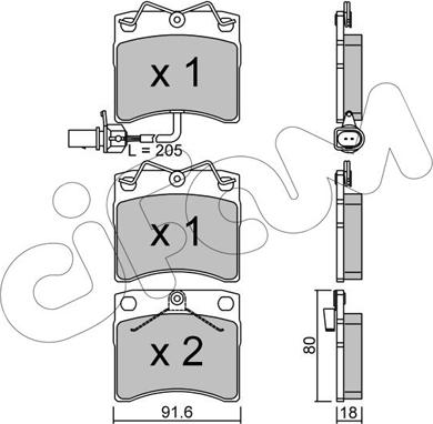 Cifam 822-163-2 - Тормозные колодки, дисковые, комплект autospares.lv