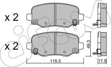 Cifam 822-1002-0 - Тормозные колодки, дисковые, комплект autospares.lv