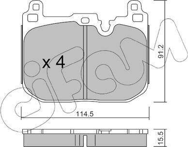 Cifam 822-1015-4 - Тормозные колодки, дисковые, комплект autospares.lv