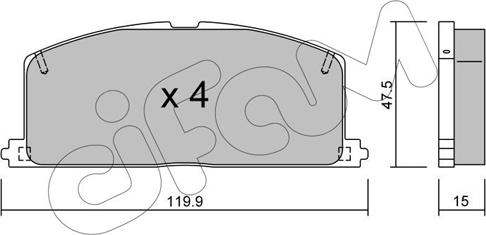 Cifam 822-108-0 - Тормозные колодки, дисковые, комплект autospares.lv