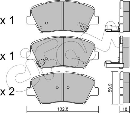 Cifam 822-1026-0 - Тормозные колодки, дисковые, комплект autospares.lv