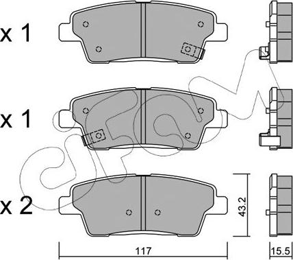 Cifam 822-1140-0 - Тормозные колодки, дисковые, комплект autospares.lv