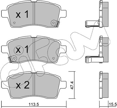 Cifam 822-1162-0 - Тормозные колодки, дисковые, комплект autospares.lv