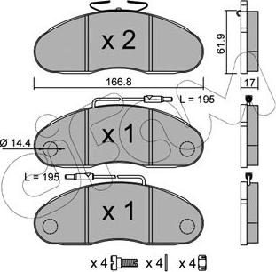 Cifam 822-111-0 - Тормозные колодки, дисковые, комплект autospares.lv