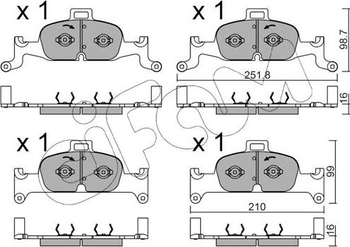 Cifam 822-1126-0 - Тормозные колодки, дисковые, комплект autospares.lv