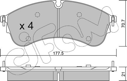 Cifam 822-1174-0 - Тормозные колодки, дисковые, комплект autospares.lv