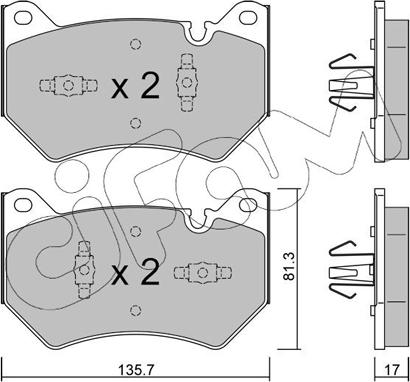 Cifam 822-1170-1 - Тормозные колодки, дисковые, комплект autospares.lv