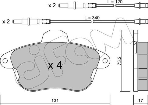 Cifam 822-184-0 - Тормозные колодки, дисковые, комплект autospares.lv