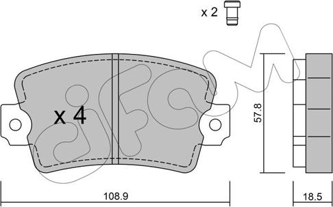 Cifam 822-186-0 - Тормозные колодки, дисковые, комплект autospares.lv