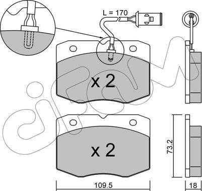 Cifam 822-139-0 - Тормозные колодки, дисковые, комплект autospares.lv