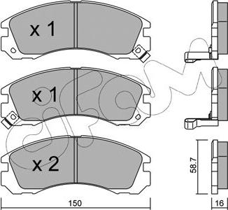 Cifam 822-134-0 - Тормозные колодки, дисковые, комплект autospares.lv