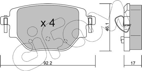 Cifam 822-1246-0 - Тормозные колодки, дисковые, комплект autospares.lv