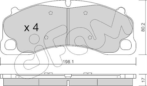 Cifam 822-1256-0 - Тормозные колодки, дисковые, комплект autospares.lv