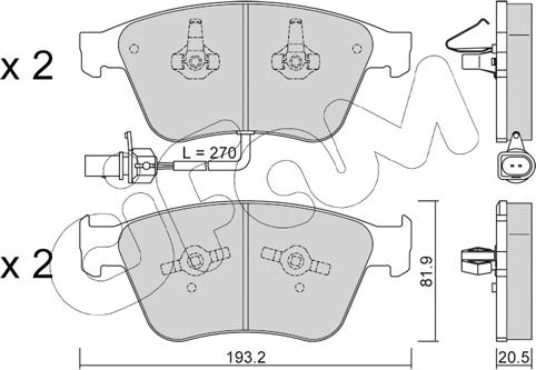 Cifam 822-1253-0 - Тормозные колодки, дисковые, комплект autospares.lv