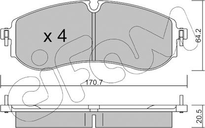 Cifam 822-1263-0 - Тормозные колодки, дисковые, комплект autospares.lv