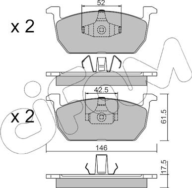 Cifam 822-1214-0 - Тормозные колодки, дисковые, комплект autospares.lv