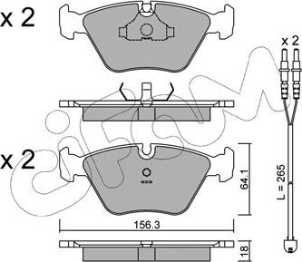 Cifam 822-122-2K - Тормозные колодки, дисковые, комплект autospares.lv