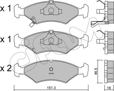 Cifam 822-127-0 - Тормозные колодки, дисковые, комплект autospares.lv