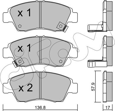 Cifam 822-175-0 - Тормозные колодки, дисковые, комплект autospares.lv