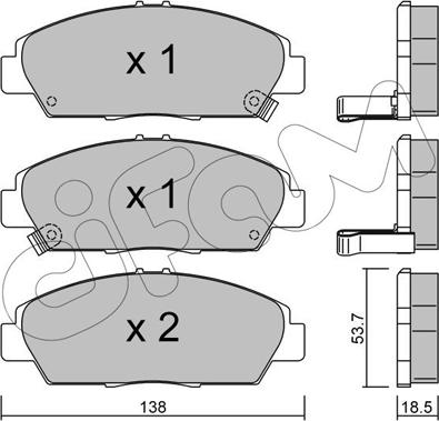 Cifam 822-172-0 - Тормозные колодки, дисковые, комплект autospares.lv