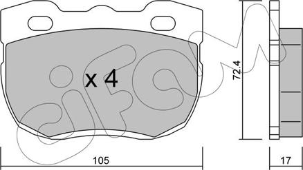 Cifam 822-177-1 - Тормозные колодки, дисковые, комплект autospares.lv