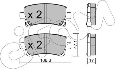 Cifam 822-844-0 - Тормозные колодки, дисковые, комплект autospares.lv