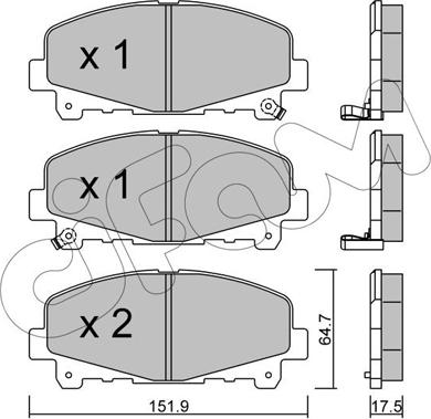 Cifam 822-867-0 - Тормозные колодки, дисковые, комплект autospares.lv