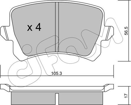 Cifam 822-806-0 - Тормозные колодки, дисковые, комплект autospares.lv