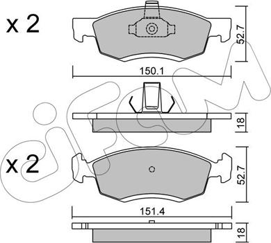 Cifam 822-802-0 - Тормозные колодки, дисковые, комплект autospares.lv