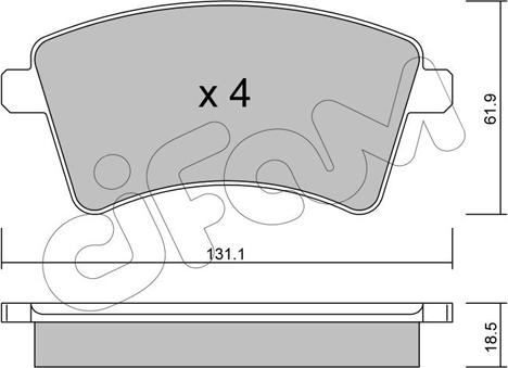 Cifam 822-812-0 - Тормозные колодки, дисковые, комплект autospares.lv