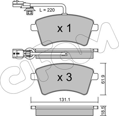 Cifam 822-812-1 - Тормозные колодки, дисковые, комплект autospares.lv