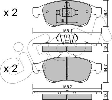 Cifam 822-817-0 - Тормозные колодки, дисковые, комплект autospares.lv