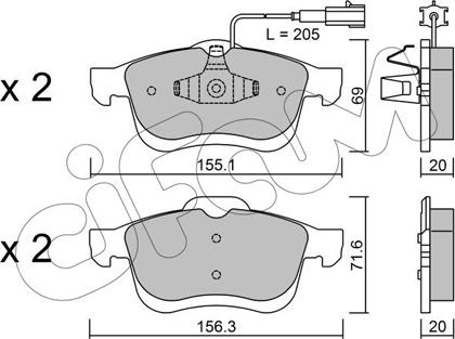 Cifam 822-824-1 - Тормозные колодки, дисковые, комплект autospares.lv