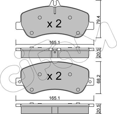 Cifam 822-825-0 - Тормозные колодки, дисковые, комплект autospares.lv