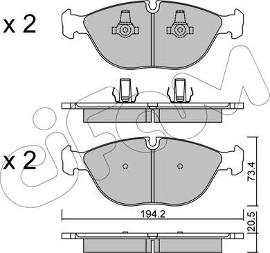 Cifam 822-828-0 - Тормозные колодки, дисковые, комплект autospares.lv