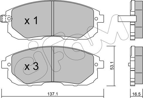 Cifam 822-876-0 - Тормозные колодки, дисковые, комплект autospares.lv