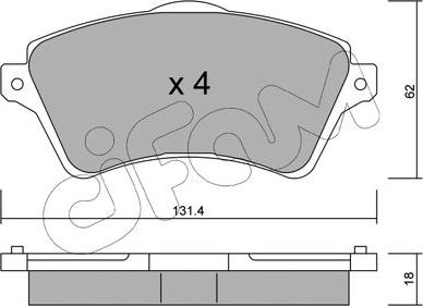 Cifam 822-349-0 - Тормозные колодки, дисковые, комплект autospares.lv