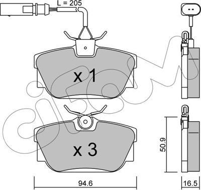 Cifam 822-346-1 - Тормозные колодки, дисковые, комплект autospares.lv