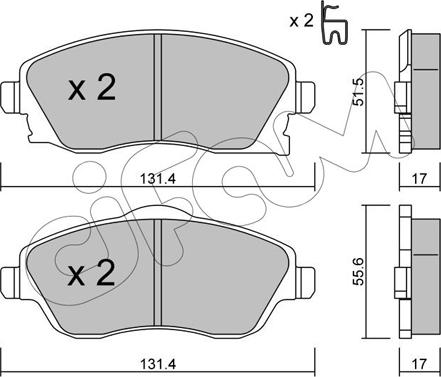 Cifam 822-340-0 - Тормозные колодки, дисковые, комплект autospares.lv