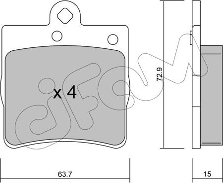 Cifam 822-343-0 - Тормозные колодки, дисковые, комплект autospares.lv